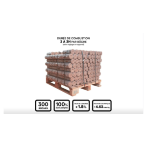Bûches Bois Compressé De Jour – Palette De 300 Bûches