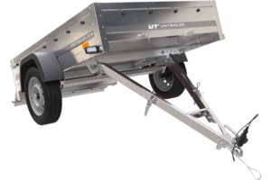 Remorque Voiture Utilitaire 200x125 + Bâche Plate, Ridelles + Roue Jockey - Garden Trailer