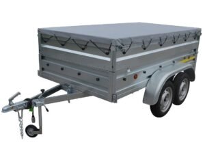 Remorque 2 essieux Trigano TR901522 280kg + roue jockey + bâche et rehausse